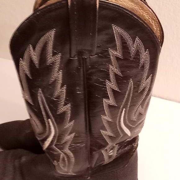 Vibram Leather Western Rodeo Festival Party Gothic Sz 8 Black-Cream-Gold Colors - Picture 7 of 11